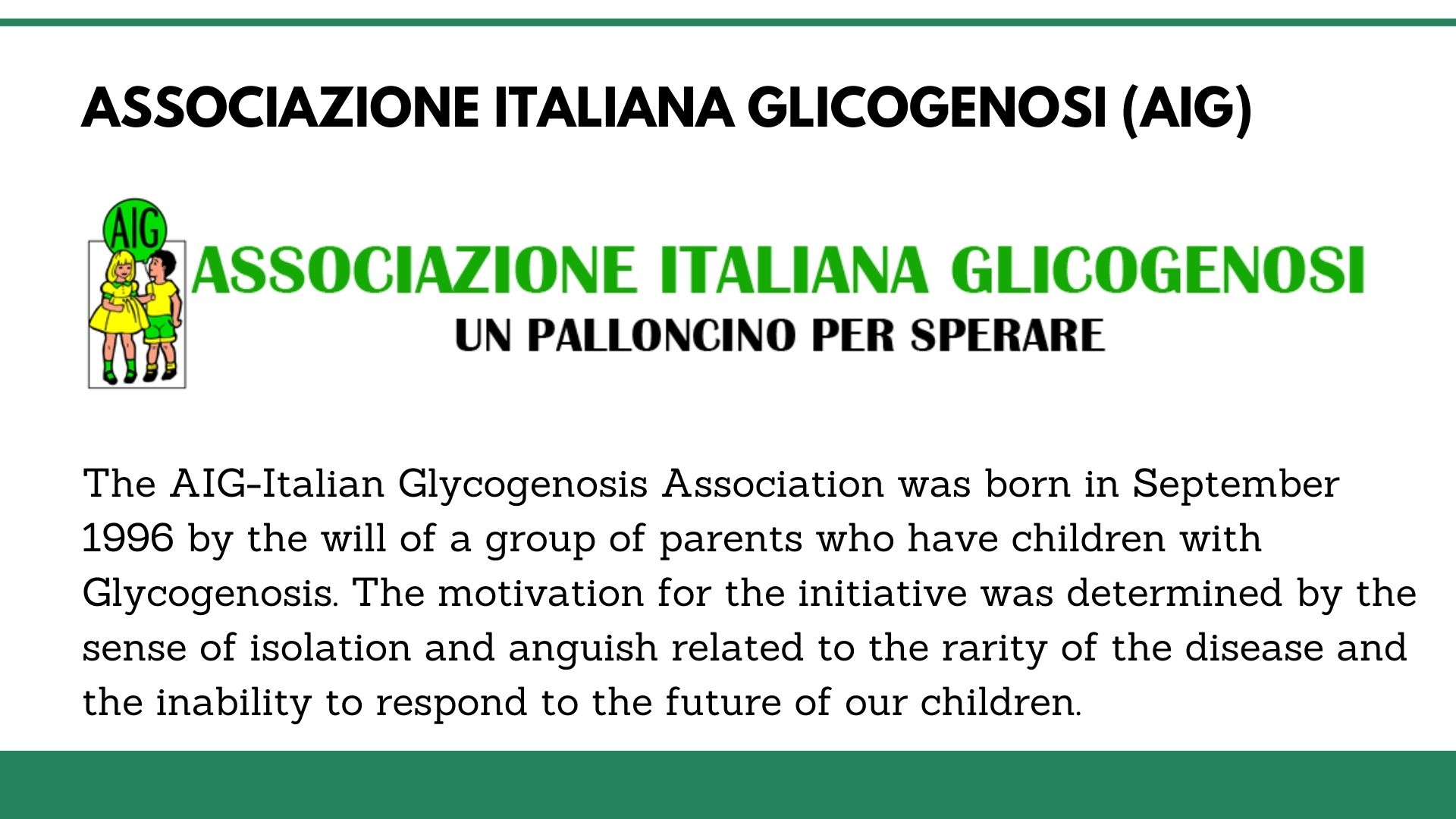 Associazione Italiana Glicogenosi (AIG)